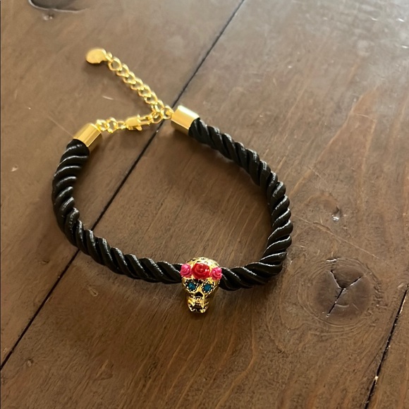 Alex and Ani Calavera Sugar Skull Cord Bracelet-Perfect for Halloween-Never Worn - Picture 2 of 2